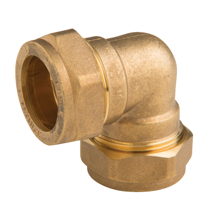 DZR Brass Crox Elbow with 2 Nuts Copper x Copper