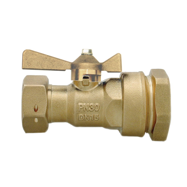 DZR Ball Valve with lever handle MDPE End x Swivel Nut