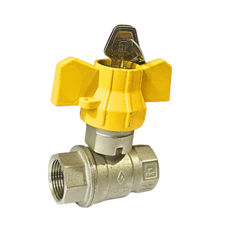 Gas Ball Valve F/F with Safety Lock 20mm 