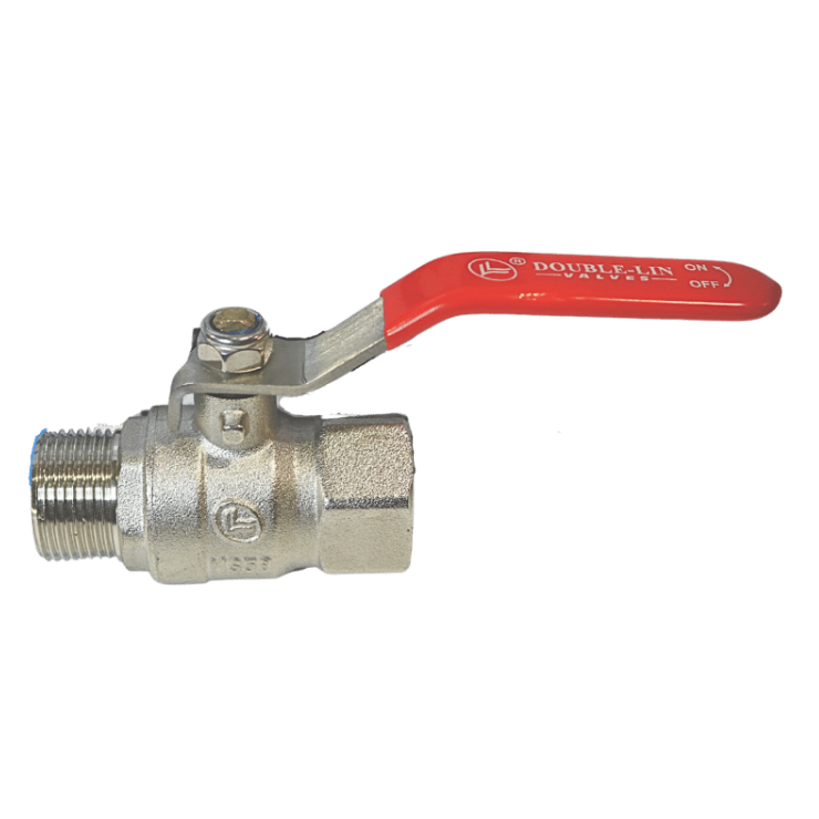 Double Lin Ball Valve F/F Long Red Handle