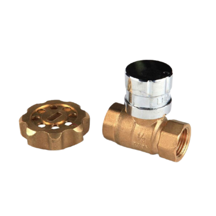 Double Lin Female/Female Brass Ball Valve with Lockable Magnetic Handle