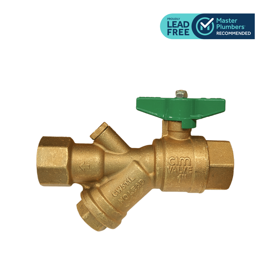 Cimberio Lead Free Filter Ball Valve f/f Short Handle