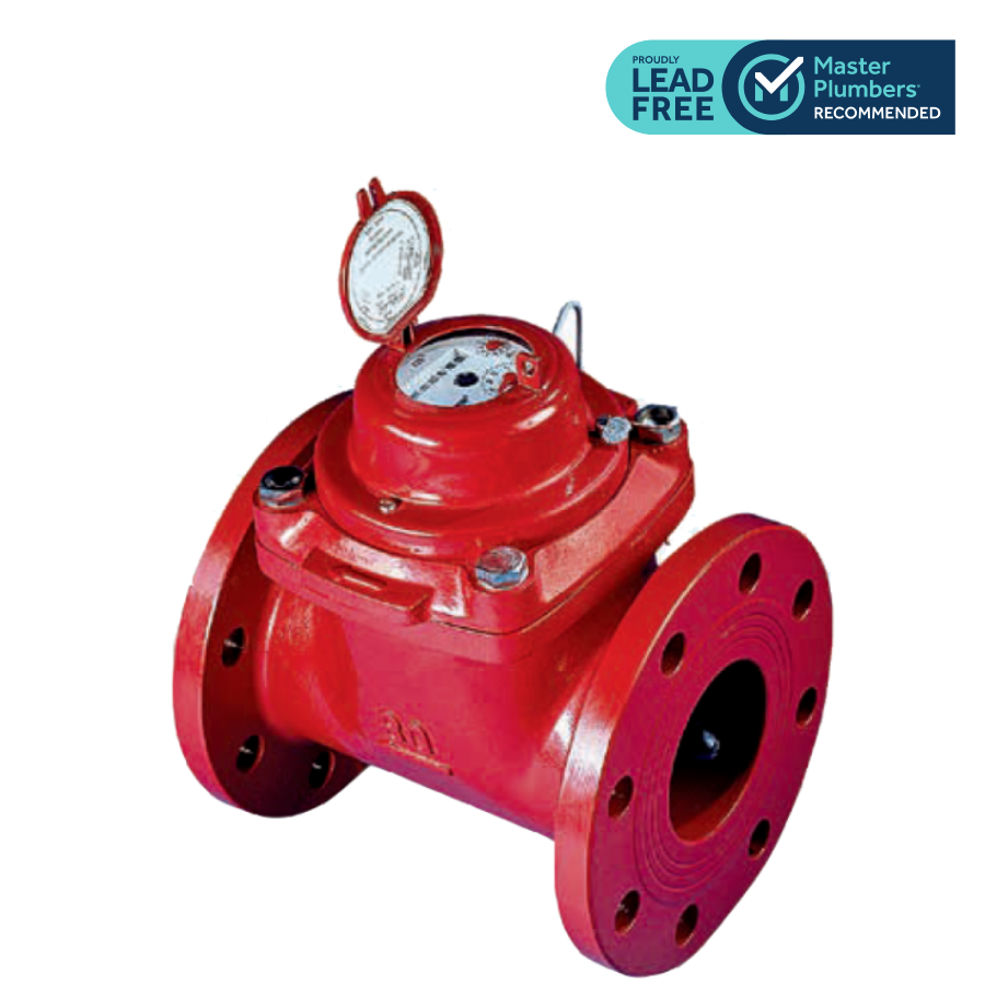WPH-N-CC 90&deg; C Woltman Meter With Parallel Turbine Shaft For Sanitary Hot Water Up To 90&deg; C